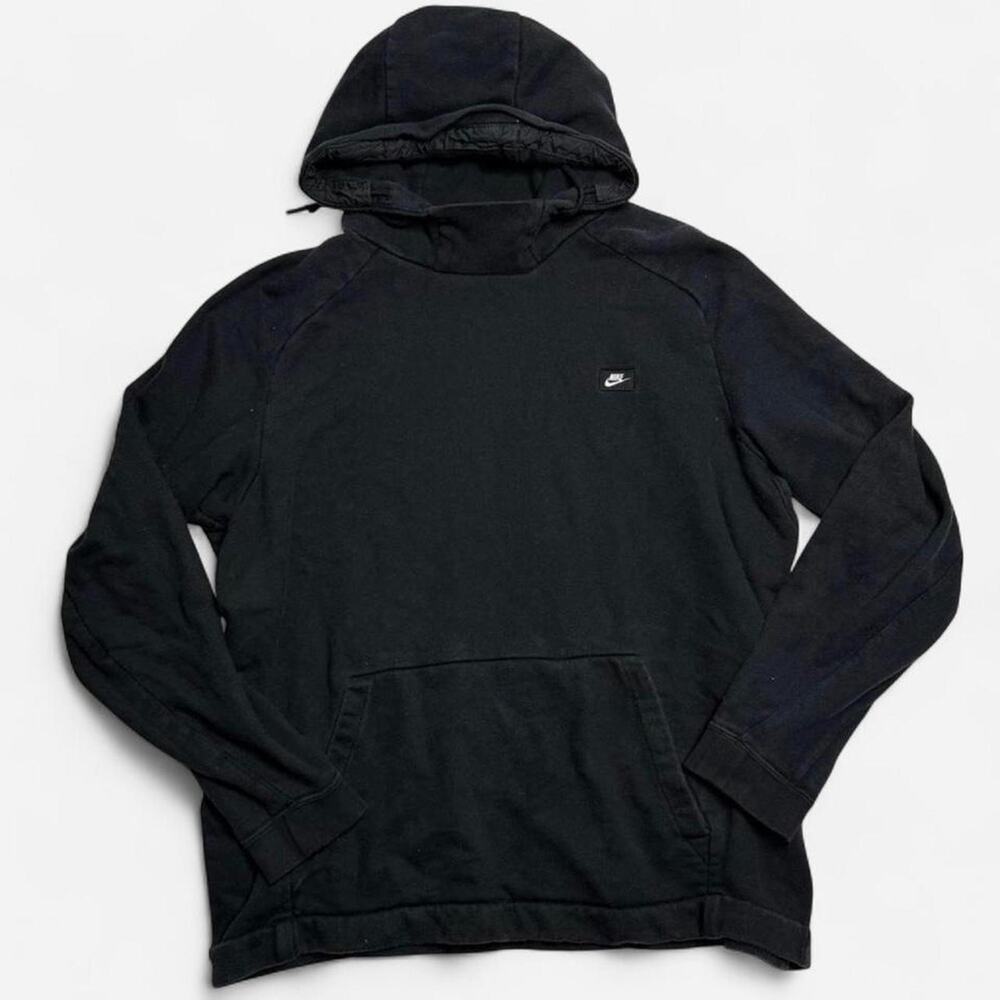 Vintage Nike Mini Swoosh Black Pullover Hoodie Kangaroo Pocket Y2K XXL
